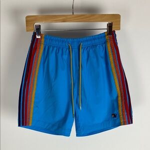 AVIATOR NATION 5 Stripe Flex Shorts Men's Size 29 Parrot Blue